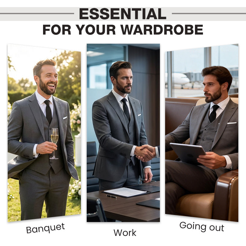 ✨🔥Men's Slim-Fit 3-Piece Suit Set🕴️