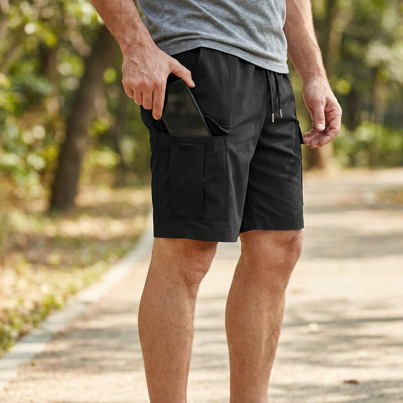 Men's Casual Cargo Shorts with Elastic Waist