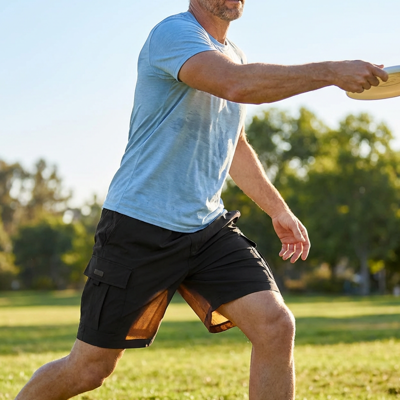Men's Casual Cargo Shorts with Elastic Waist