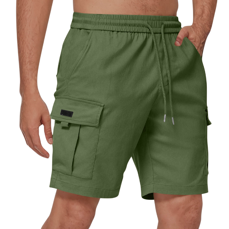 Men's Casual Cargo Shorts with Elastic Waist