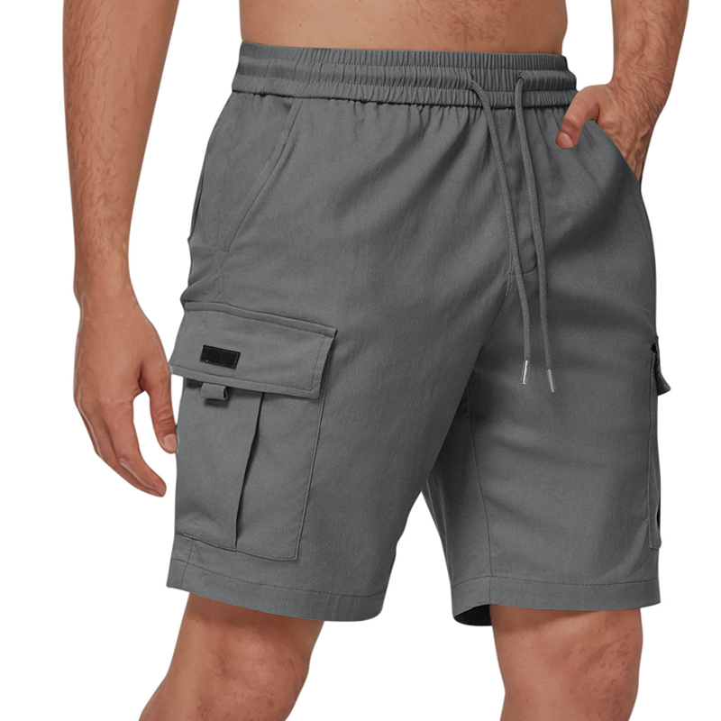 Men's Casual Cargo Shorts with Elastic Waist
