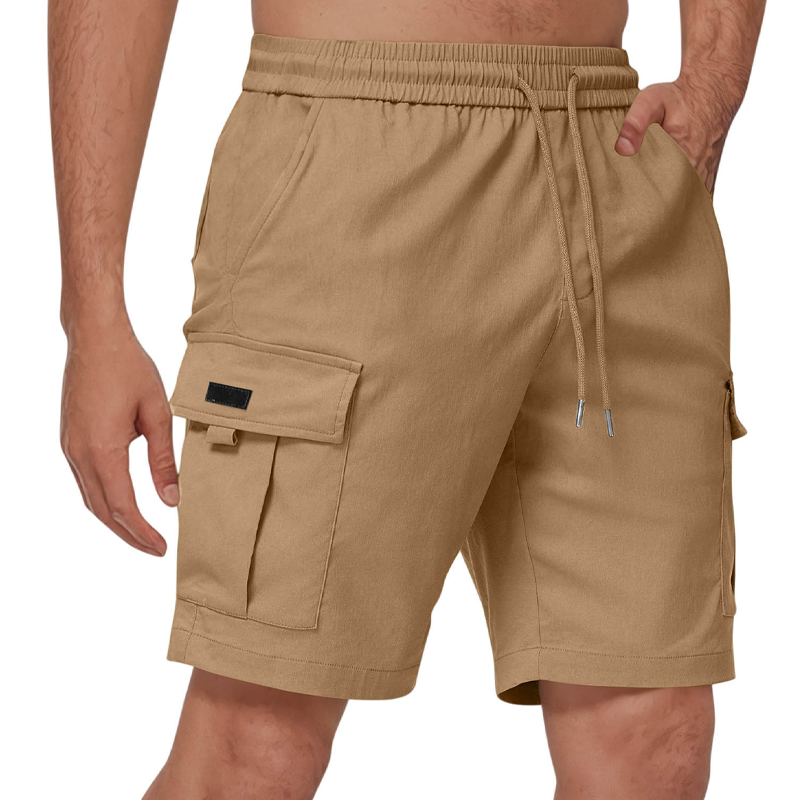 Men's Casual Cargo Shorts with Elastic Waist