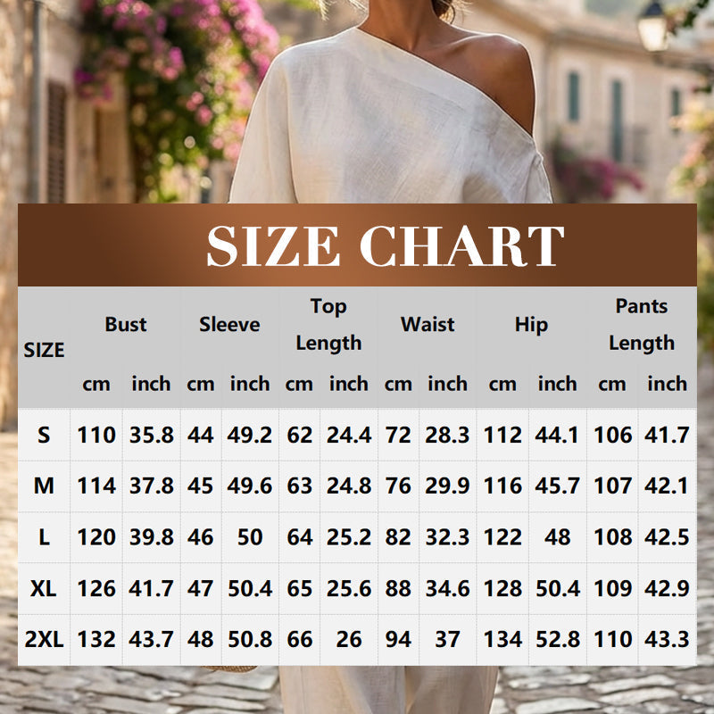 ✨2026 New Arrival💟Women's Asymmetrical One-Shoulder Top & Pants Set
