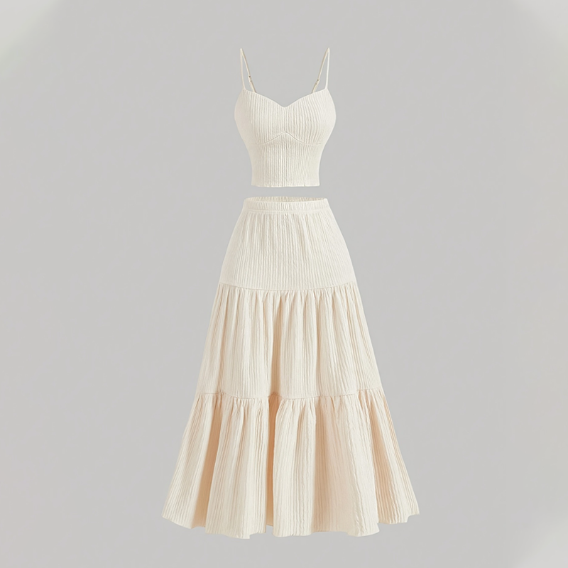 📢📢BIG SALE!!⏰High Waist A-Line Skirt and Cami Top Set