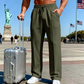Men's Elastic Waist Drawstring Straight Leg Pants