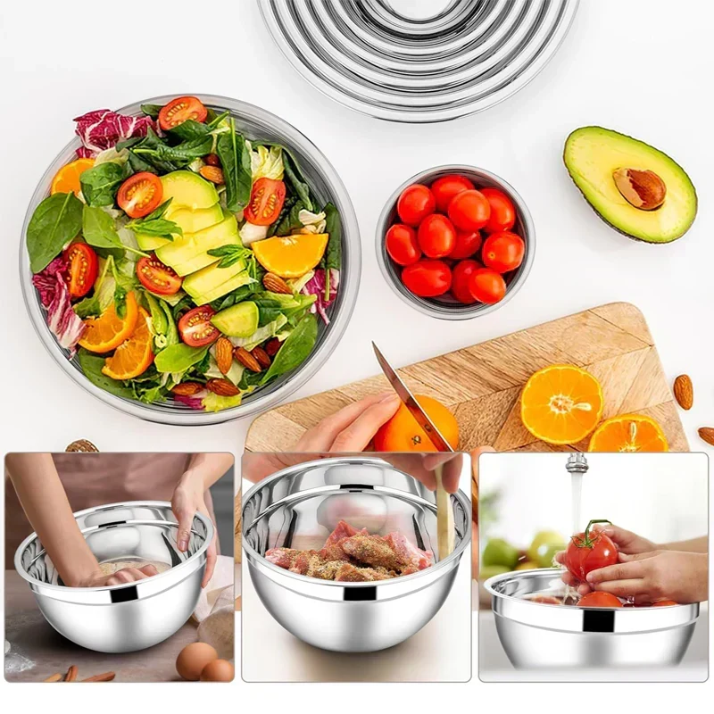 🎉 2026 Sale — Over 31,200 Sold! 🥣 304 Stainless Steel Mixing Bowl Set with Airtight Lids & Grater Attachments 🔪✨