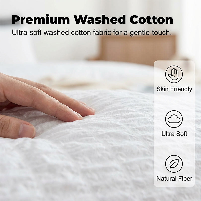 4-Piece Textured Seersucker Bedding Set