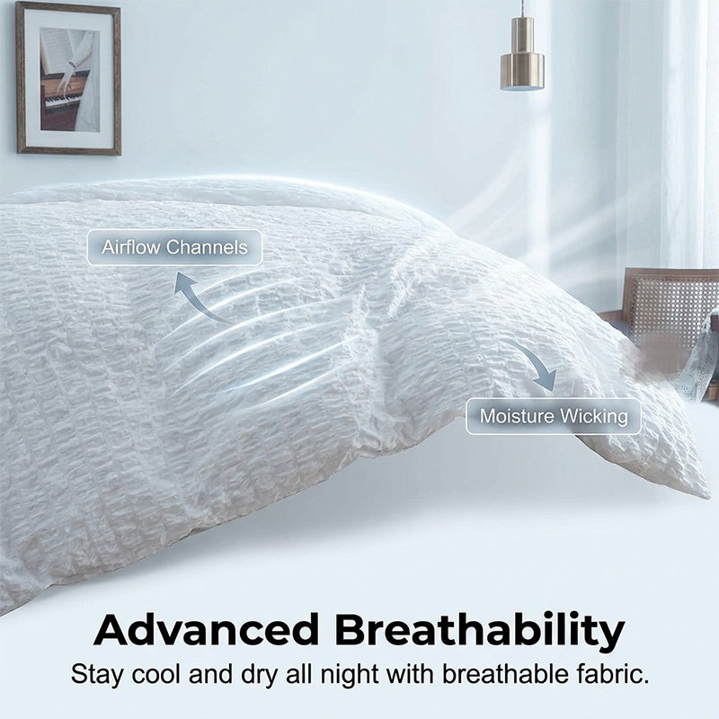 4-Piece Textured Seersucker Bedding Set