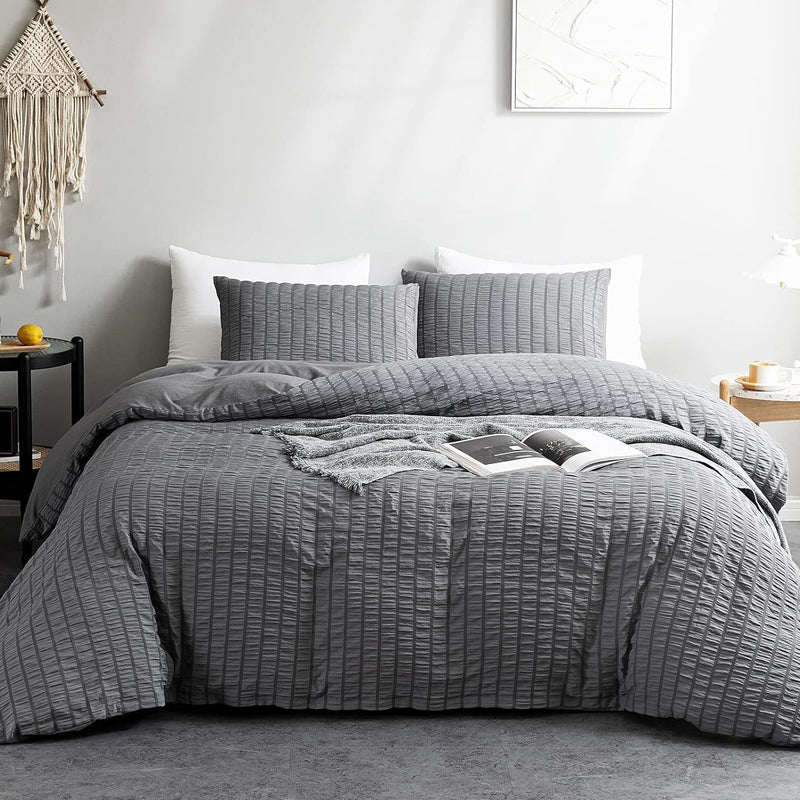 4-Piece Textured Seersucker Bedding Set