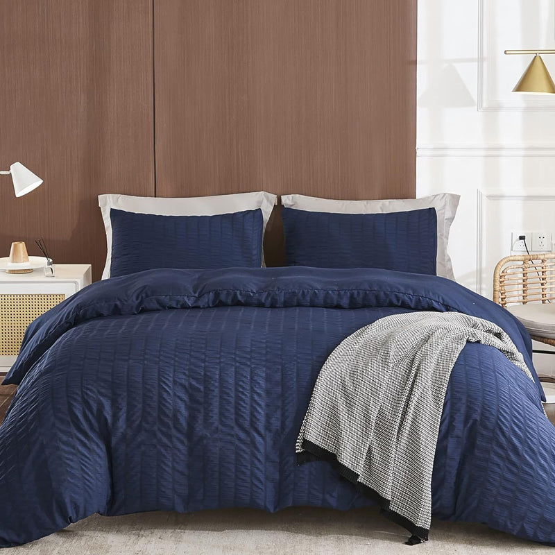 4-Piece Textured Seersucker Bedding Set