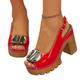 💎 50% OFF ELEGANT PEEP-TOE SANDALS! 💎 9.5cm Chunky Heel, Secure Buckle & Rugged Grip for All-Day Style✨
