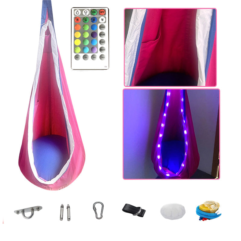 🌟 50% OFF! Light-Up Pod Swing Chair for Kids – Remote Control, Durable & Cozy Private Hideaway 🪑