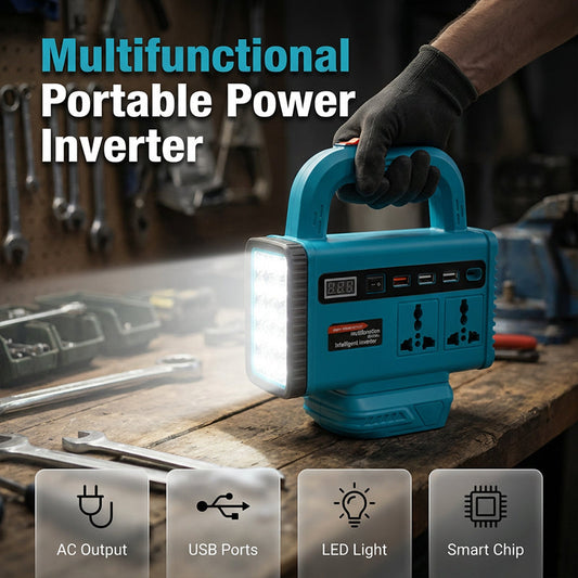 📢📢50% OFF !!!⏰Portable Power Inverter with LED Work Light