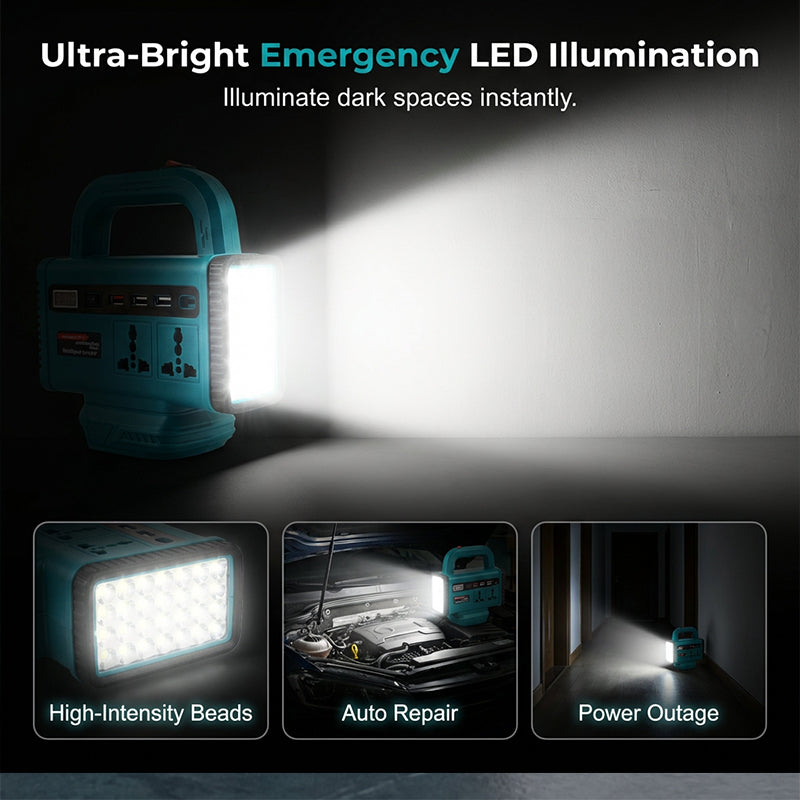 📢📢50% OFF !!!⏰Portable Power Inverter with LED Work Light
