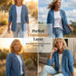 🧥 LIMITED TIME 50% OFF! ✨ Women's V-Neck Denim Jacket – Collarless Button Front, Breathable & Relaxed Fit 💙