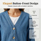 🧥 LIMITED TIME 50% OFF! ✨ Women's V-Neck Denim Jacket – Collarless Button Front, Breathable & Relaxed Fit 💙