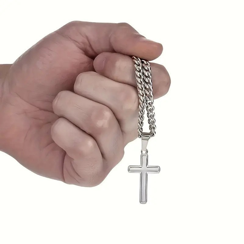 ⏳Time-Limited Special⏰Men's Stainless Steel Cross Pendant Necklace