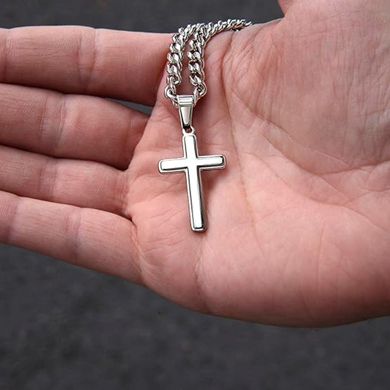 ⏳Time-Limited Special⏰Men's Stainless Steel Cross Pendant Necklace