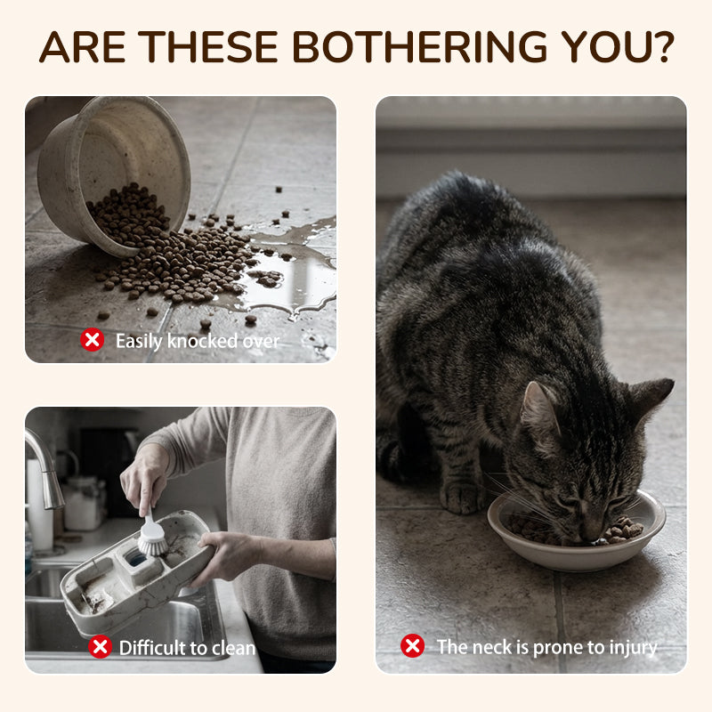 🐾🐱🐶 Non-slip elevated pet feeder 🥣 with 3 bowls 💖