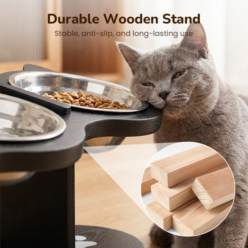 🐾🐱🐶 Non-slip elevated pet feeder 🥣 with 3 bowls 💖