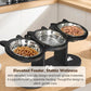 🐾🐱🐶 Non-slip elevated pet feeder 🥣 with 3 bowls 💖