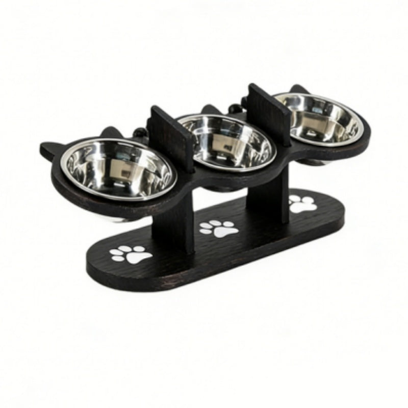 🐾🐱🐶 Non-slip elevated pet feeder 🥣 with 3 bowls 💖