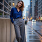 ✨ Women’s High-Waist Cropped Wide-Leg Pants