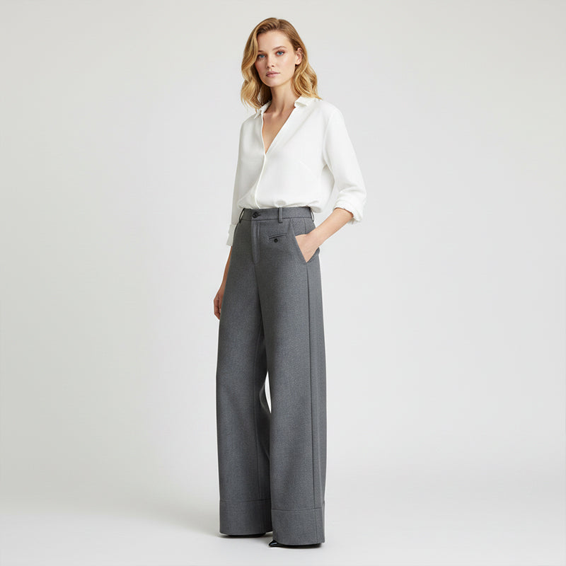 ✨ Women’s High-Waist Cropped Wide-Leg Pants