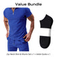 👔 LIMITED-TIME 50% OFF! ✨ Zip-Neck Shirt & Shorts Set – Casual, Summer, Waffle Knit ✨