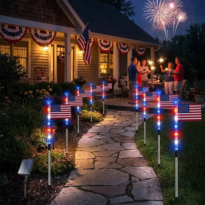 ✨LIMITED TIME 50% OFF! 🌙 Outdoor Solar Flag Stake Lights – Auto On/Off, Weatherproof, Patriotic ✨