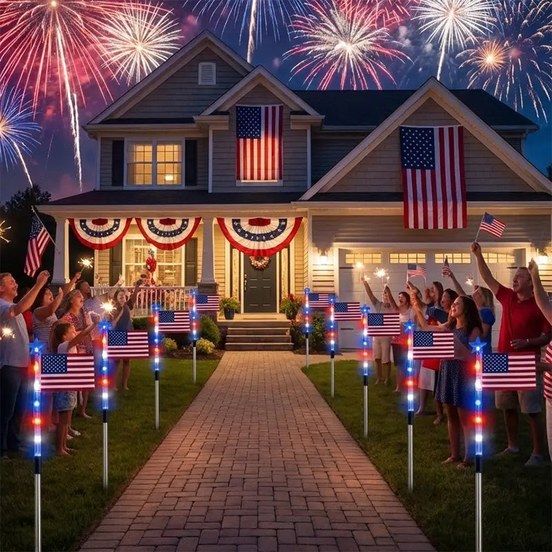✨LIMITED TIME 50% OFF! 🌙 Outdoor Solar Flag Stake Lights – Auto On/Off, Weatherproof, Patriotic ✨
