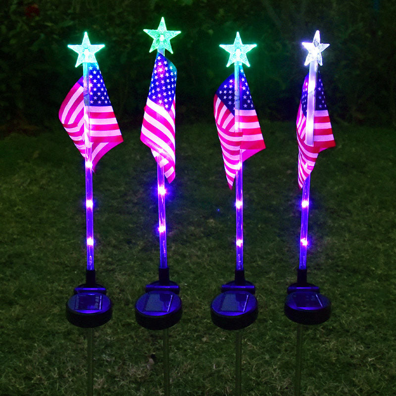 ✨LIMITED TIME 50% OFF! 🌙 Outdoor Solar Flag Stake Lights – Auto On/Off, Weatherproof, Patriotic ✨