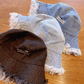 Stylish Layered Fray Denim Sun Protection Hat