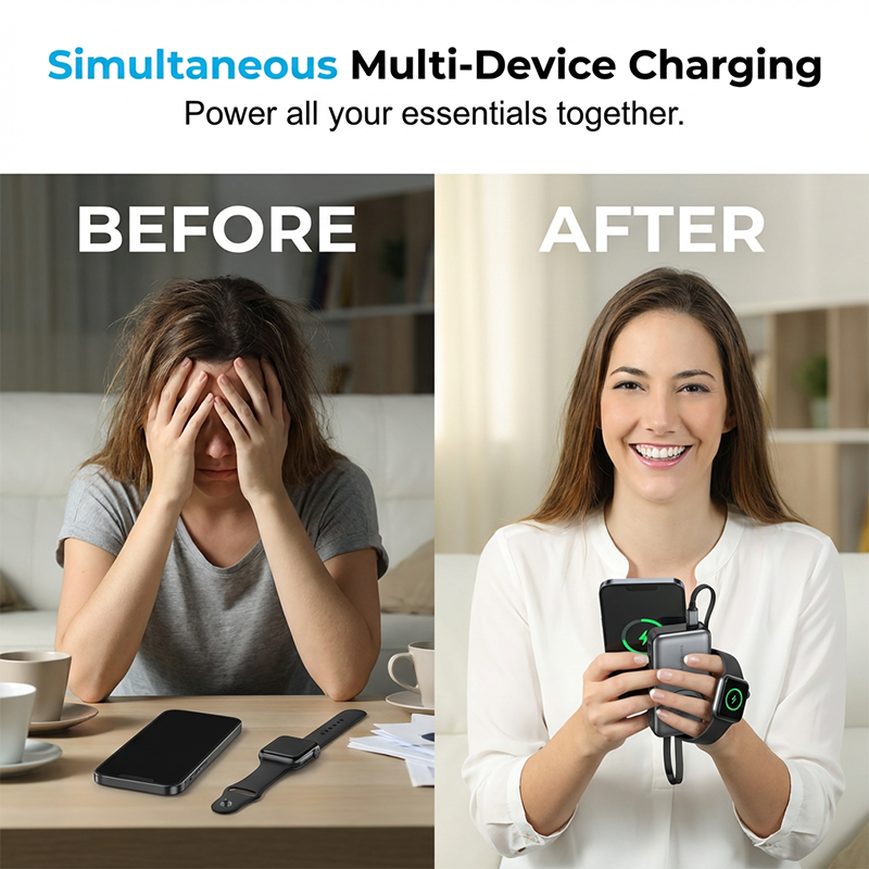 📢📢50% OFF & In Stock⏰🔋 Your Whole Charging Kit in One – Cables, Watch Pad & Plug Built-In! ⚡