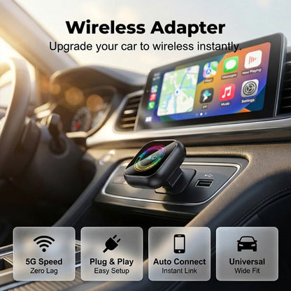 Wireless Car Adapter with RGB Light