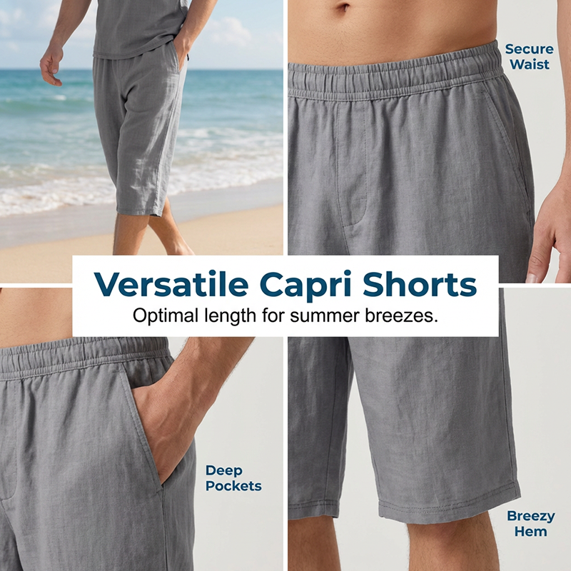 👔 LIMITED-TIME 50% OFF! ✨ Men's Linen Shirt & Capri Set – Breathable, Relaxed, Summer-Ready 🌴