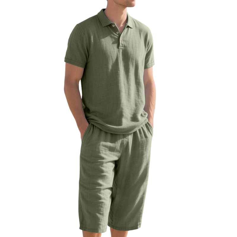 👔 LIMITED-TIME 50% OFF! ✨ Men's Linen Shirt & Capri Set – Breathable, Relaxed, Summer-Ready 🌴