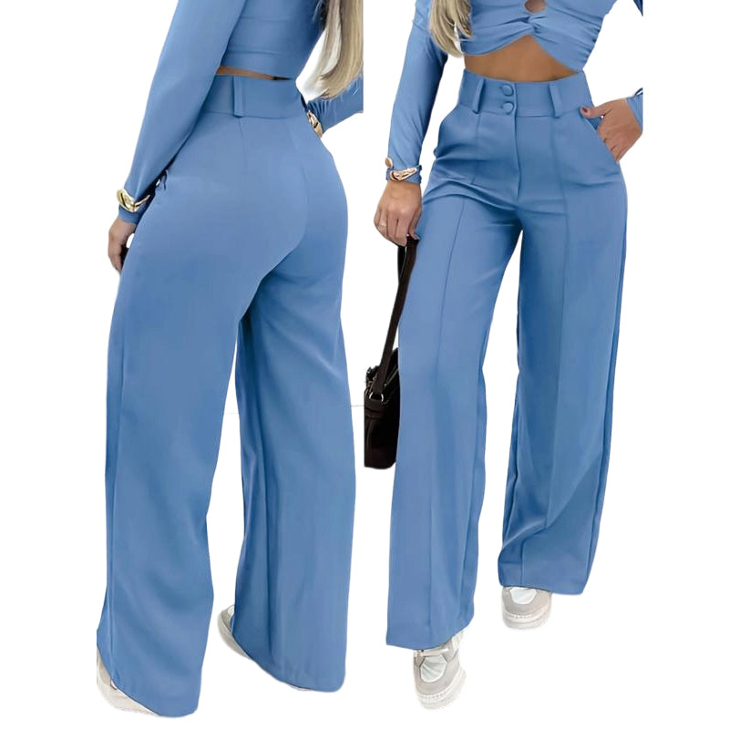 👖 LIMITED-TIME 50% OFF! ✨ Women's High-Waist Wide-Leg Trousers – Flowing, Side Pockets, Versatile 🌟