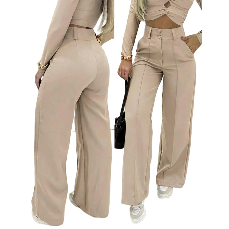 👖 LIMITED-TIME 50% OFF! ✨ Women's High-Waist Wide-Leg Trousers – Flowing, Side Pockets, Versatile 🌟