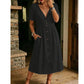 👗Effortless Summer Chic – Women's Summer V-Neck Button-Down Dress☀️