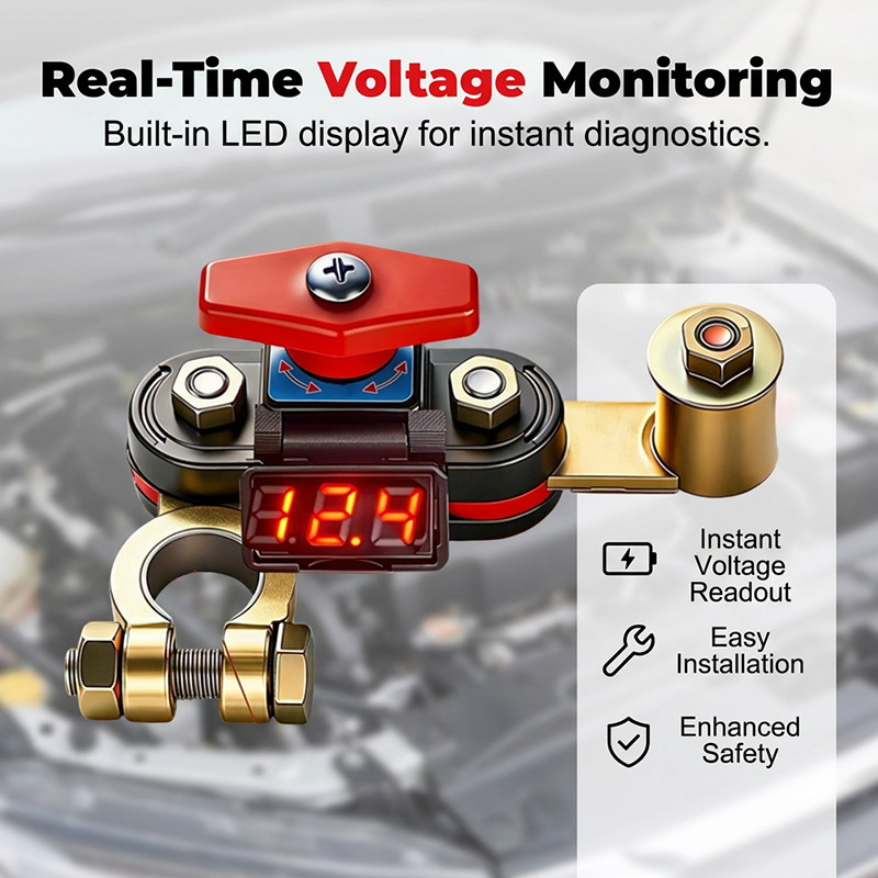 Rotary Battery Disconnect Switch with Voltmeter