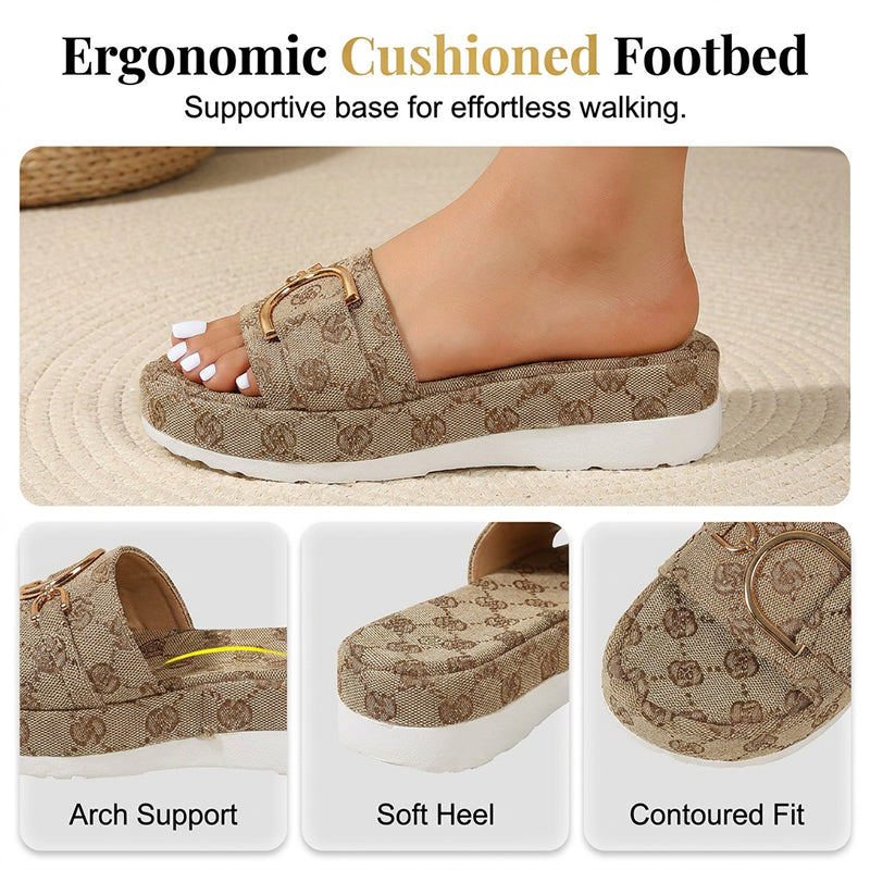 Stylish Geometric Pattern Slip-On Sandals