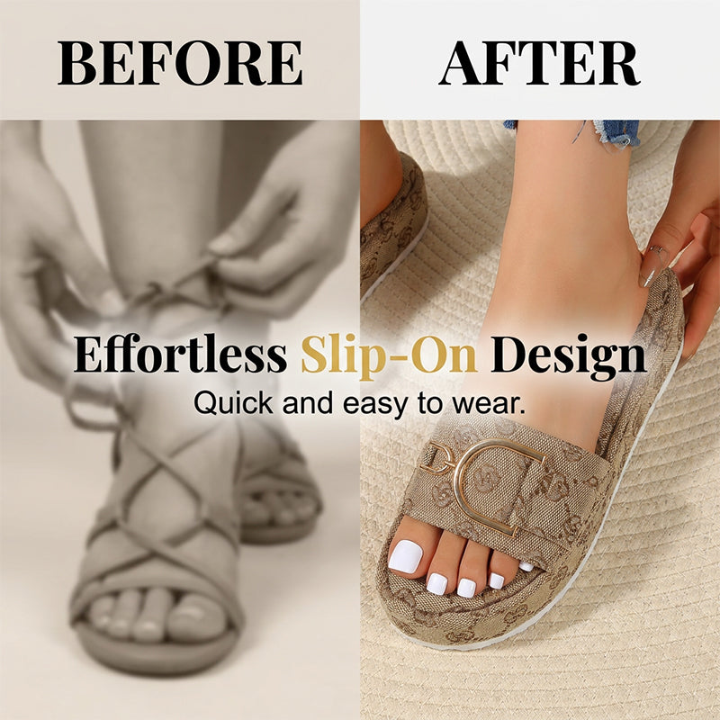 Stylish Geometric Pattern Slip-On Sandals