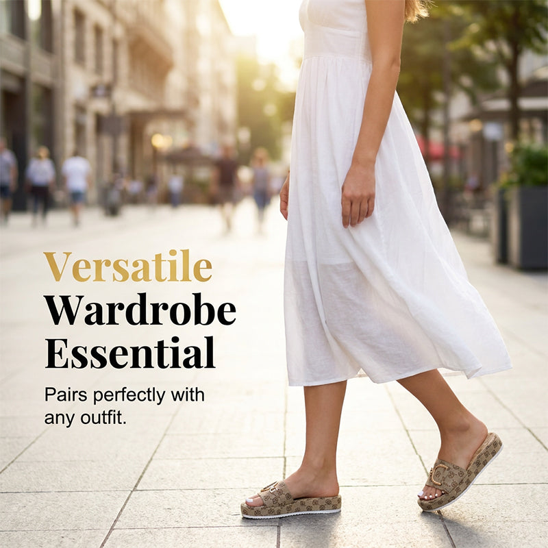 Stylish Geometric Pattern Slip-On Sandals