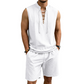 🧵 LIMITED-TIME ✨ Men's Linen Sleeveless Set – Top & Shorts, Lace-Up, 7 Colors ☀️