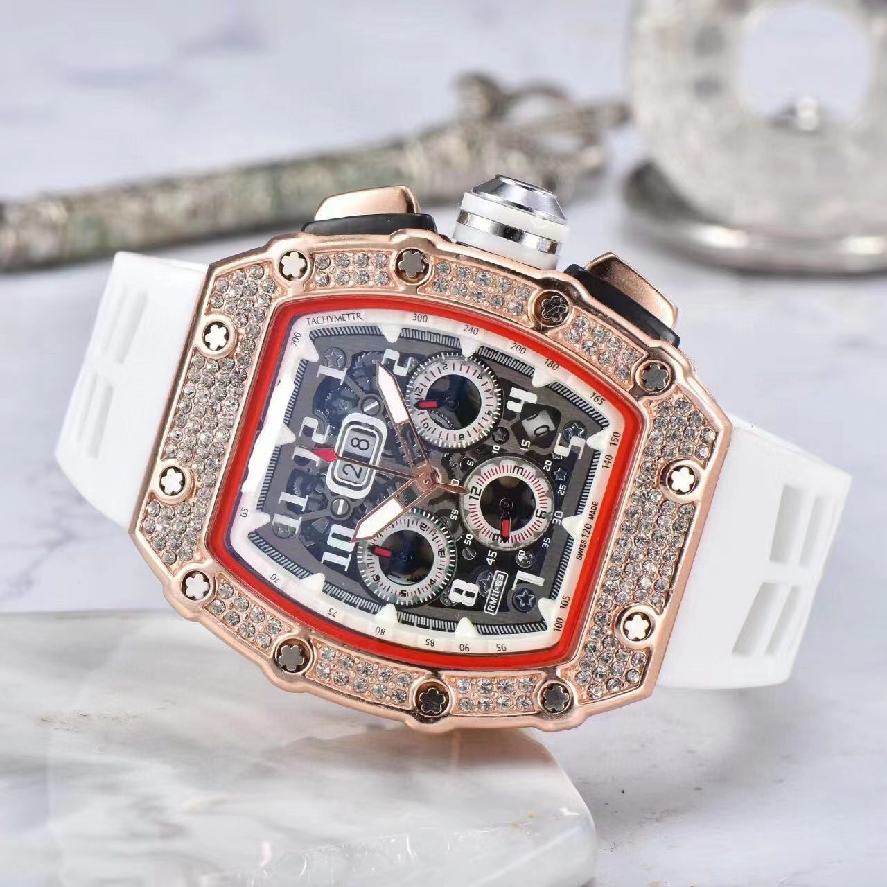 ⌚ LIMITED-TIME 50% OFF! ✨ Luxury Men's Tonneau-Shaped Watch – Rhinestone, Sleek, Bold 🪩