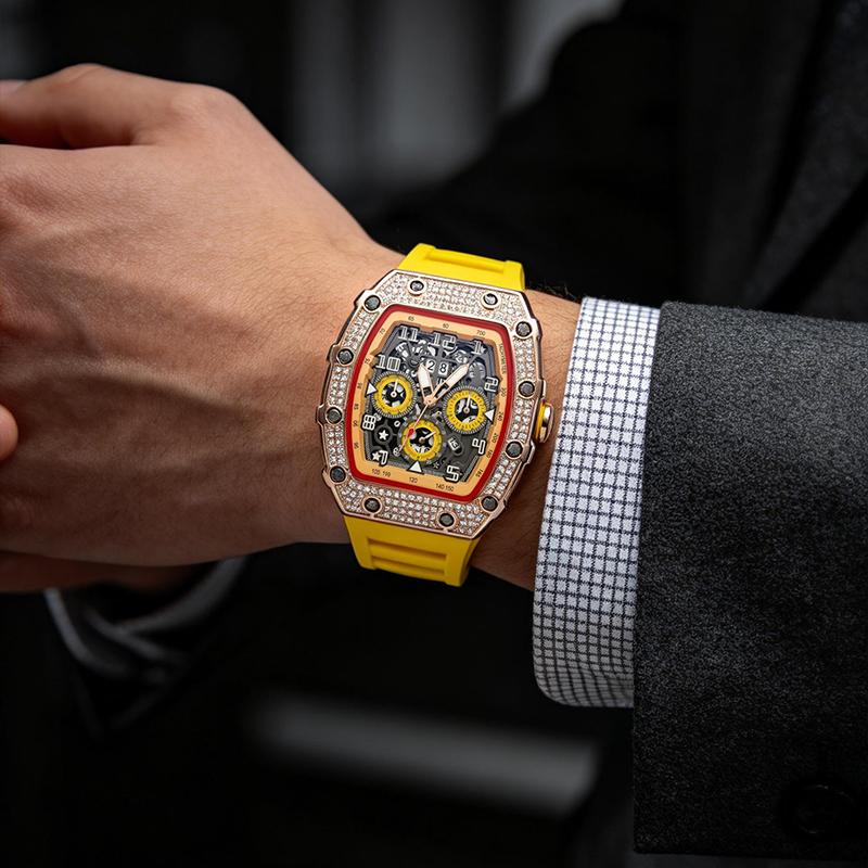 ⌚ LIMITED-TIME 50% OFF! ✨ Luxury Men's Tonneau-Shaped Watch – Rhinestone, Sleek, Bold 🪩