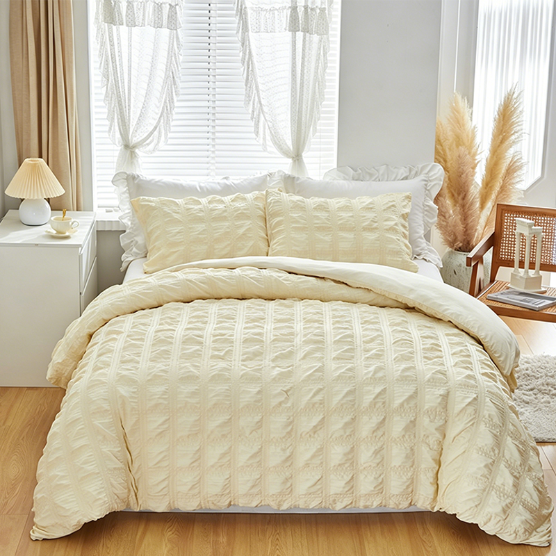 ⏳Time-Limited Special⏰3-Piece Pintuck Textured Duvet Cover Set – Sophisticated Elegance, Coordinated Look, Easy Care 🍃