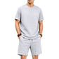 Men’s Solid Color Short Sleeve Crewneck Outfit