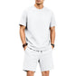 Men’s Solid Color Short Sleeve Crewneck Outfit